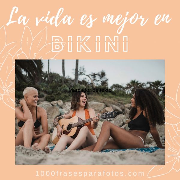 Frases para una foto mÃ­a en la playa para Instagram Selfie Bikini